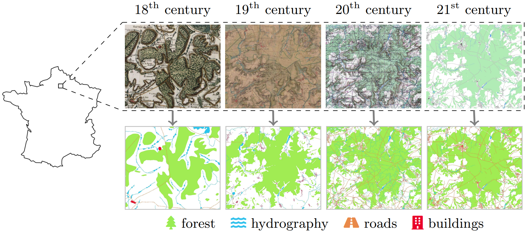 Historical map segmentation